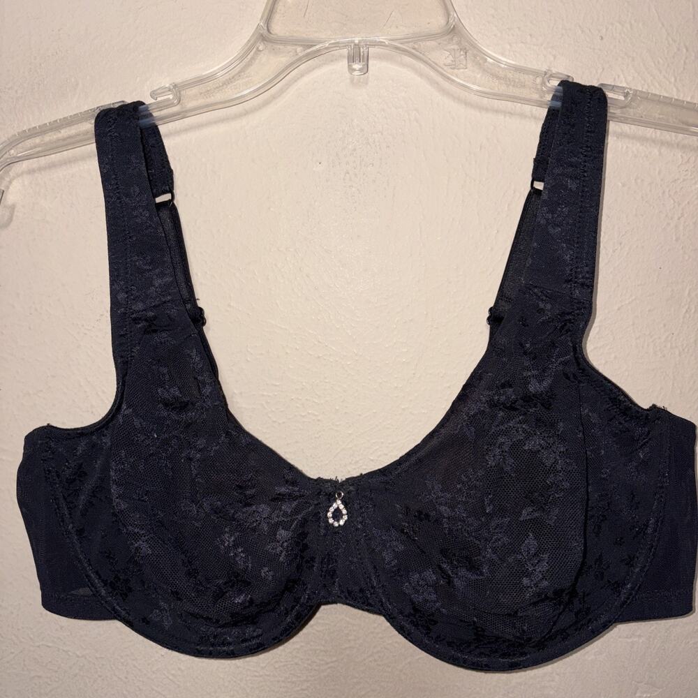 Enchanted Women's Mesh Lace Sheer Underwire No Padding Unlined 42DD Black Sexy